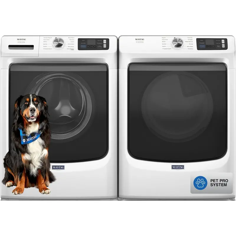 Maytag Pet Pro Front-Load Washer & Dryer Pair (Mfw7020Rw/Ymed7020Rw) – White 1
