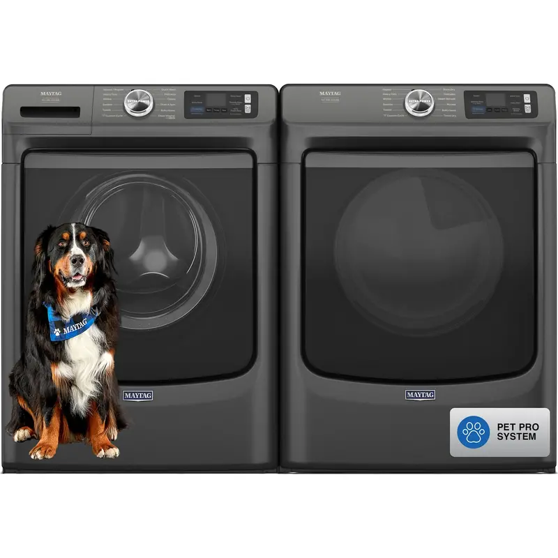 Maytag Pet Pro Front-Load Washer & Dryer Set (Mfw7020Ru/Ymed7020Ru) – Black 1