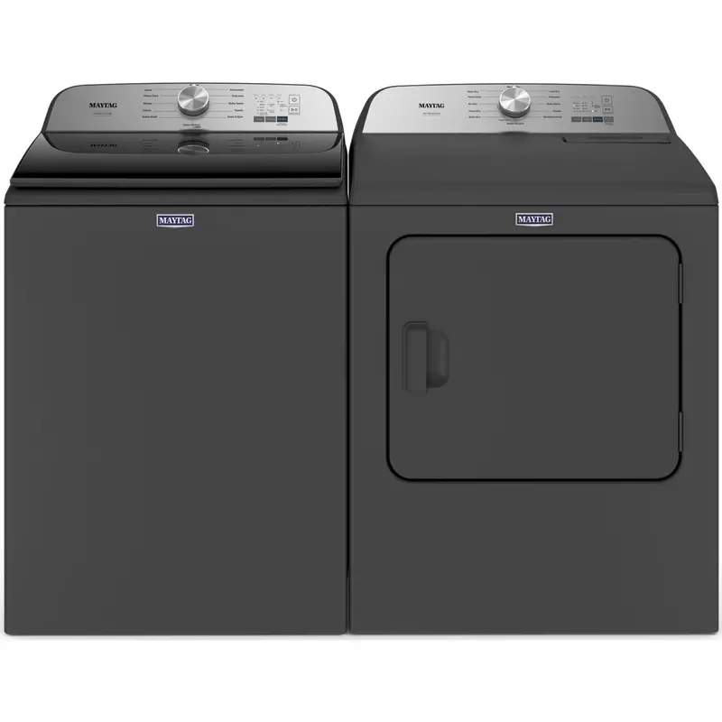 Maytag Pet Pro Top-Load Washer & Dryer Pair – Volcano Black (Ymed6500Mbk / Mvw6500Mbk) 1