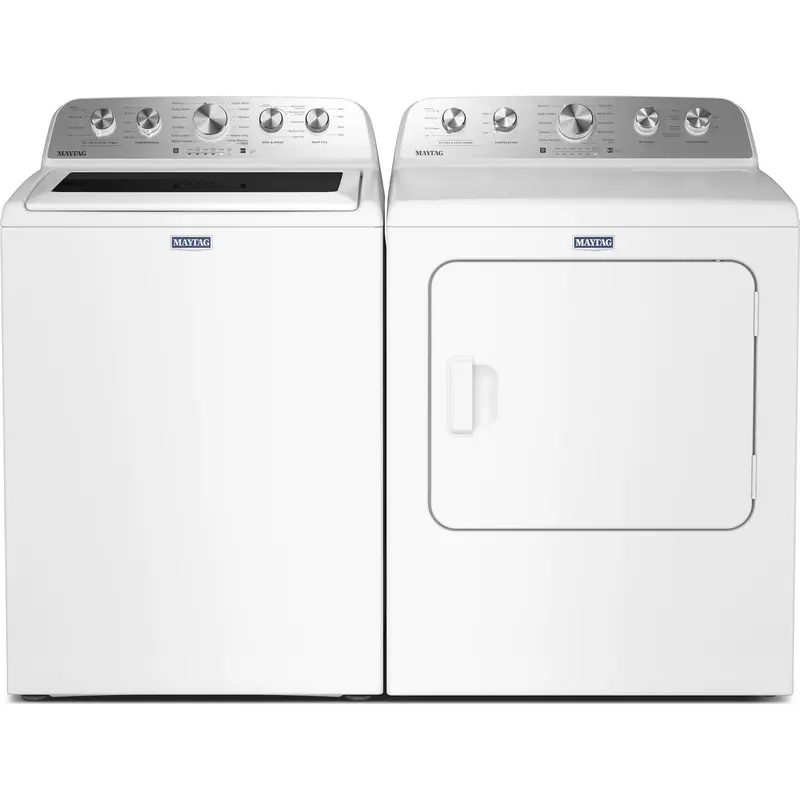 Maytag White Top-Load Washer & Dryer Pair (Mtw5605Rw-Ymed5605Rw) 1