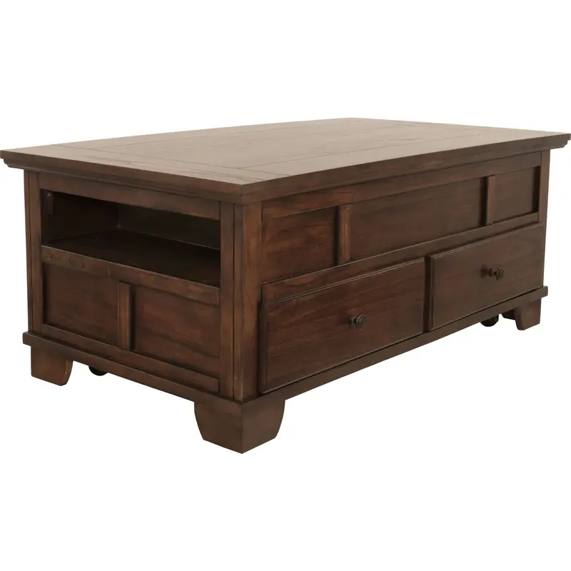 Medium Brown Gately Coffee Table With Solid Wood Finish 1