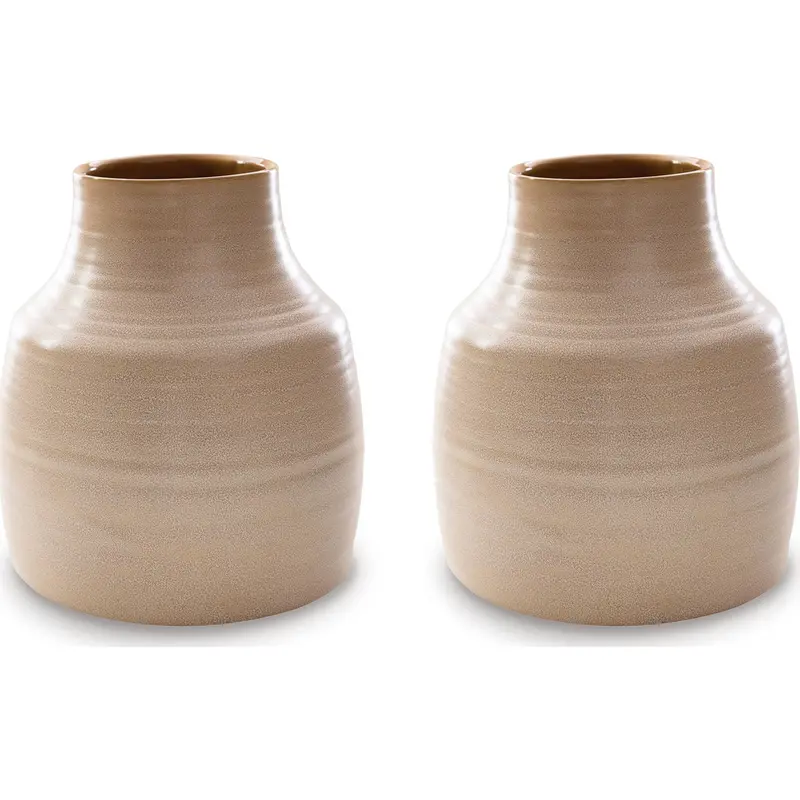 Millcott Ceramic Vase Set – Two-Tone Textured Vases (Set Of 2) 1