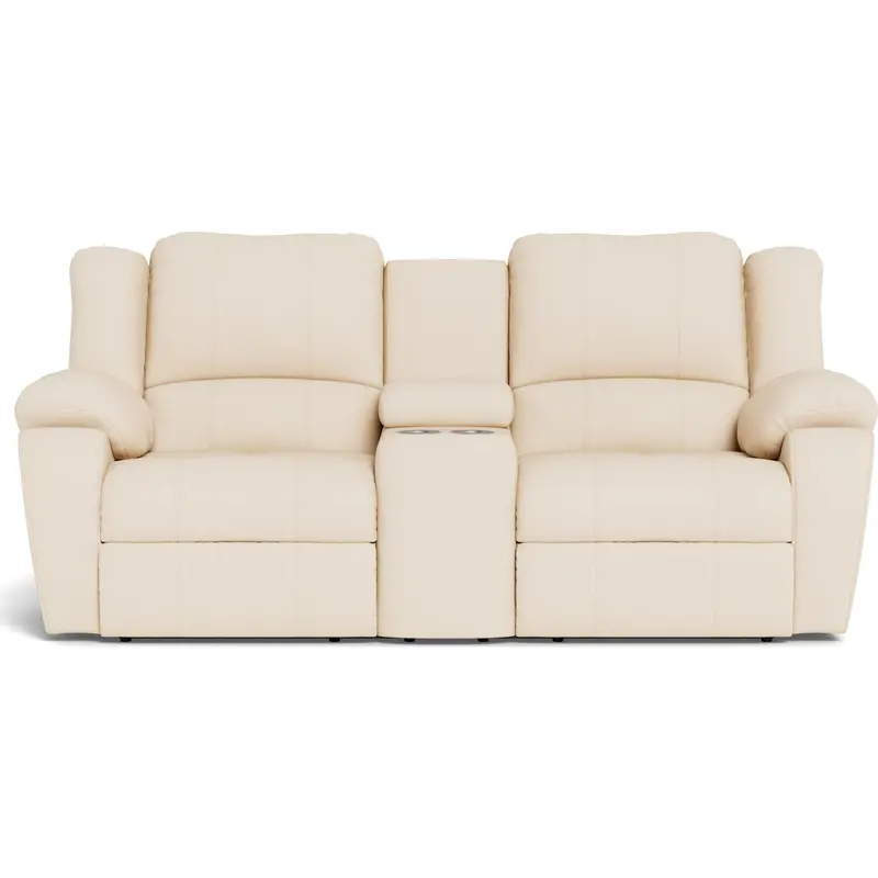 Mira Manual Reclining Loveseat With Console And Cup Holders 1