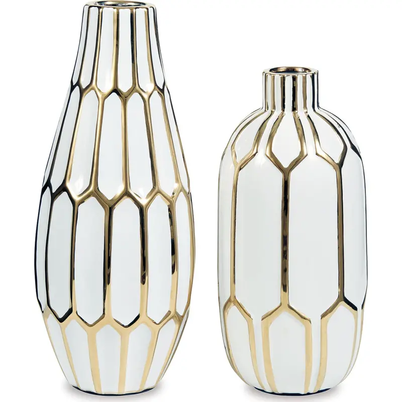 Mohsen Ceramic Vase Pair – Handcrafted Textured Table Decor 1