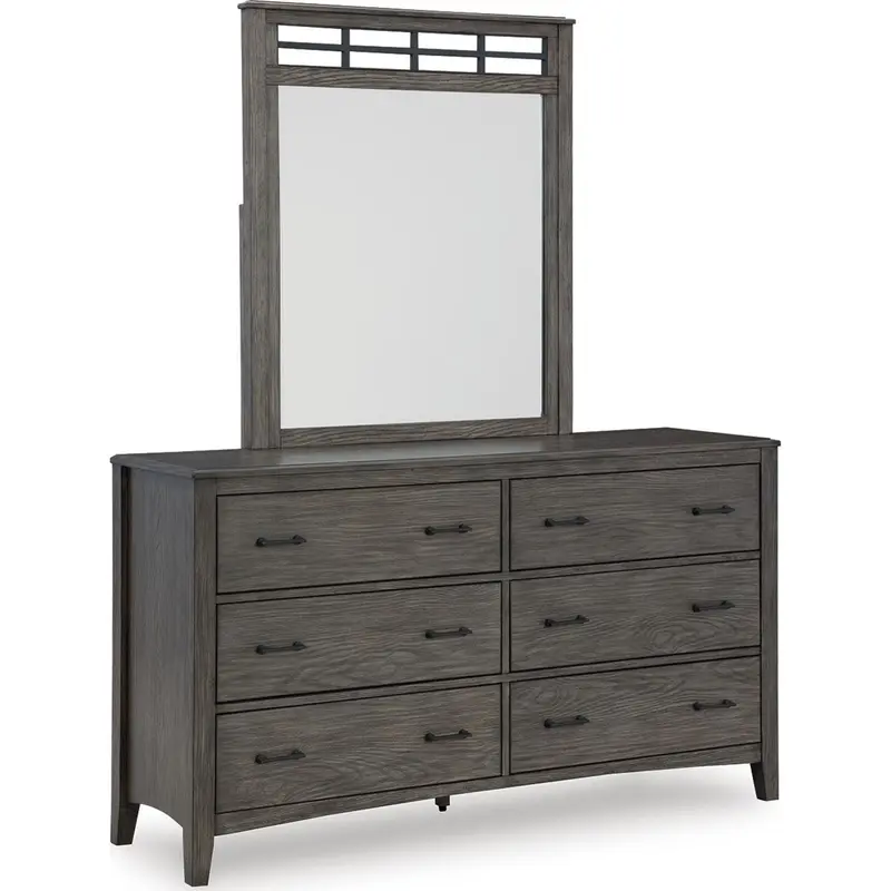 Montillan Grayish-Brown 6-Piece Queen Panel Bedroom Set 2