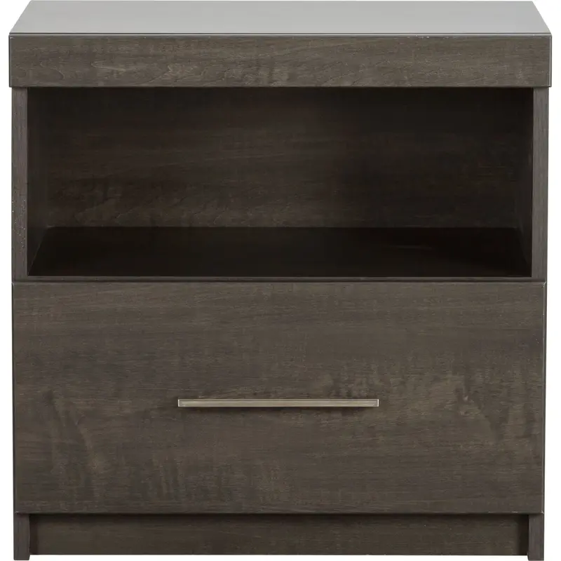 Morgan Nightstand With Usb Port – Anthracite Gray Finish, Two Drawers 1