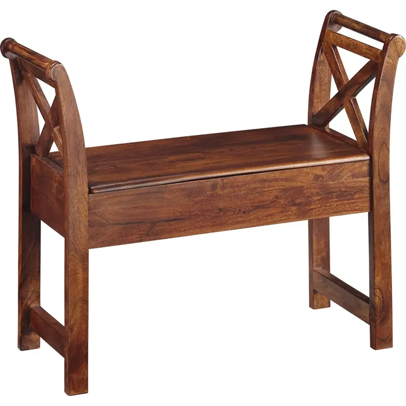 Mount Sterling Warm Brown Wooden Bench – Rustic Elegance 1