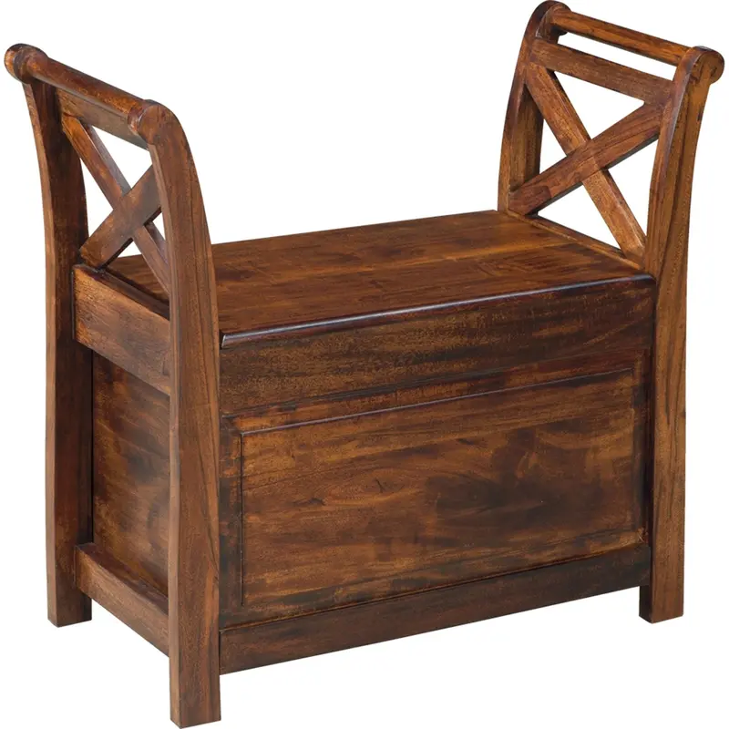 Mount Sterling Wooden Bench In Warm Brown Finish 1