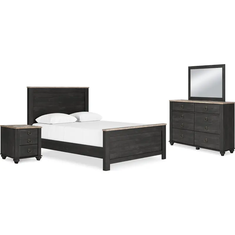 Nanforth Two-Tone 6-Piece Queen Panel Bedroom Set 1