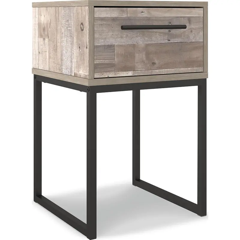 Neilsville Whitewash-Finished Nightstand With Open Shelf 1
