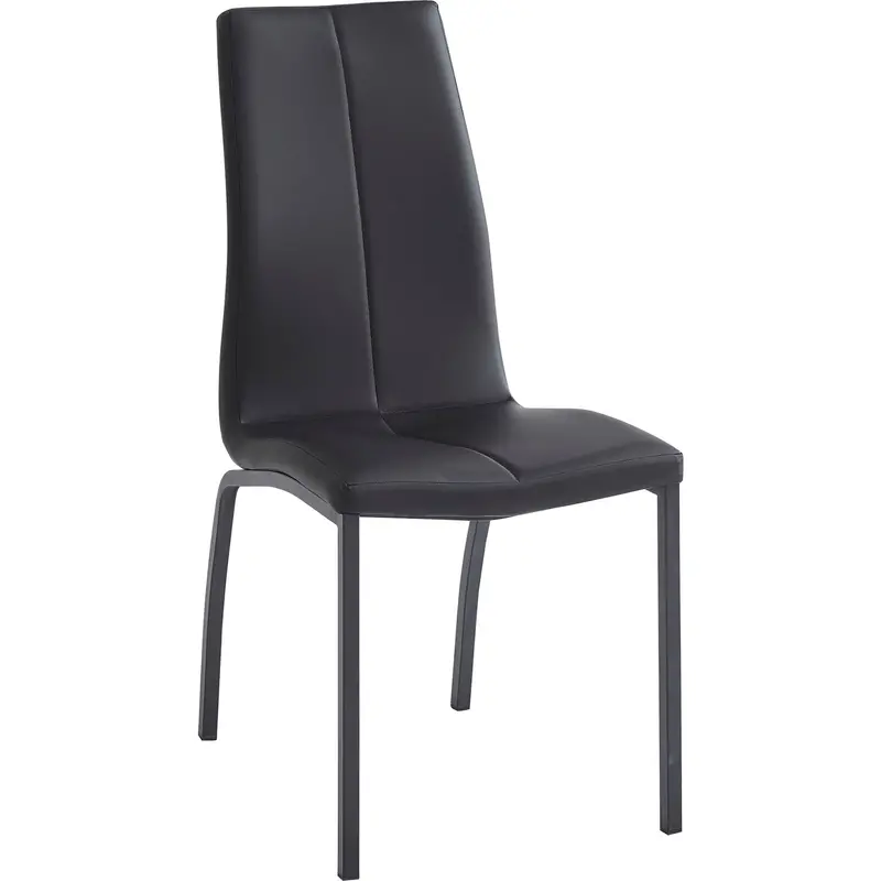 Neve Black Side Chair – Sleek Fabric Accent Chair (D743125443Shcs) 1