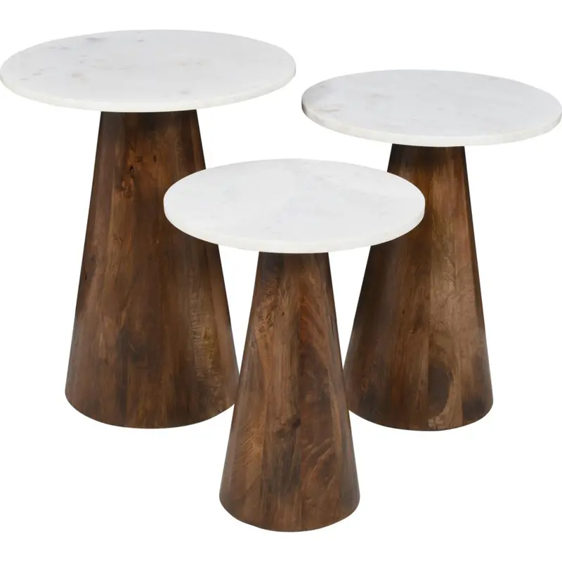 Nolan Chestnut-And-Black Nesting Cocktail Tables (Set Of 3) 1