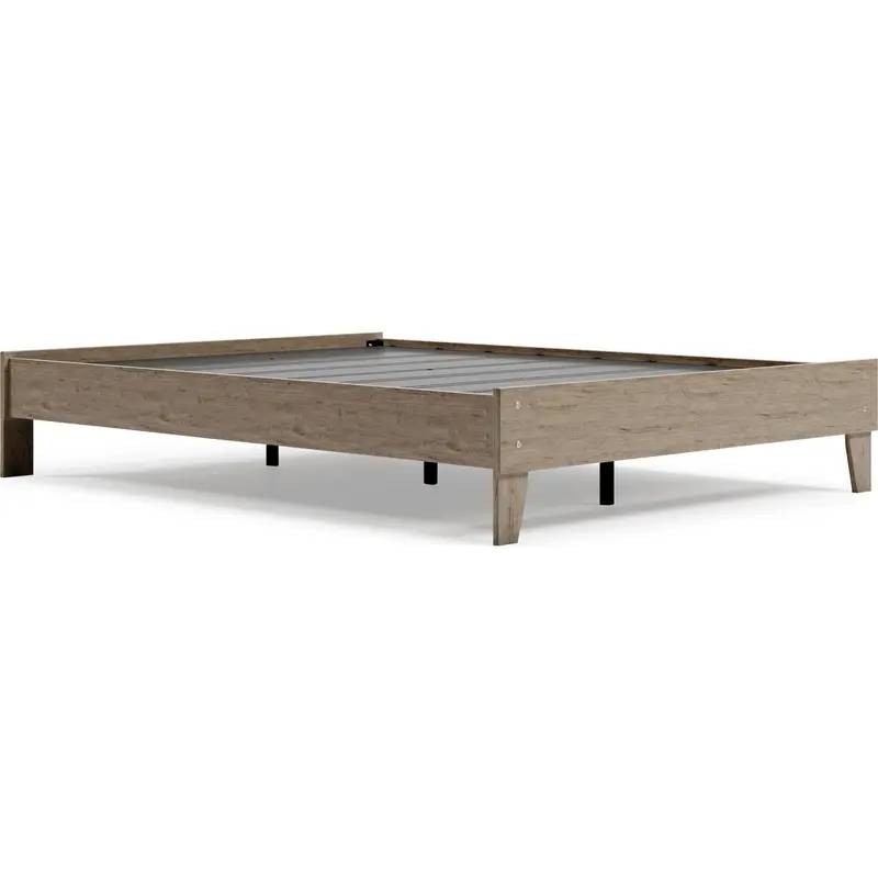 Oliah Natural Wood Queen Bed Frame 1