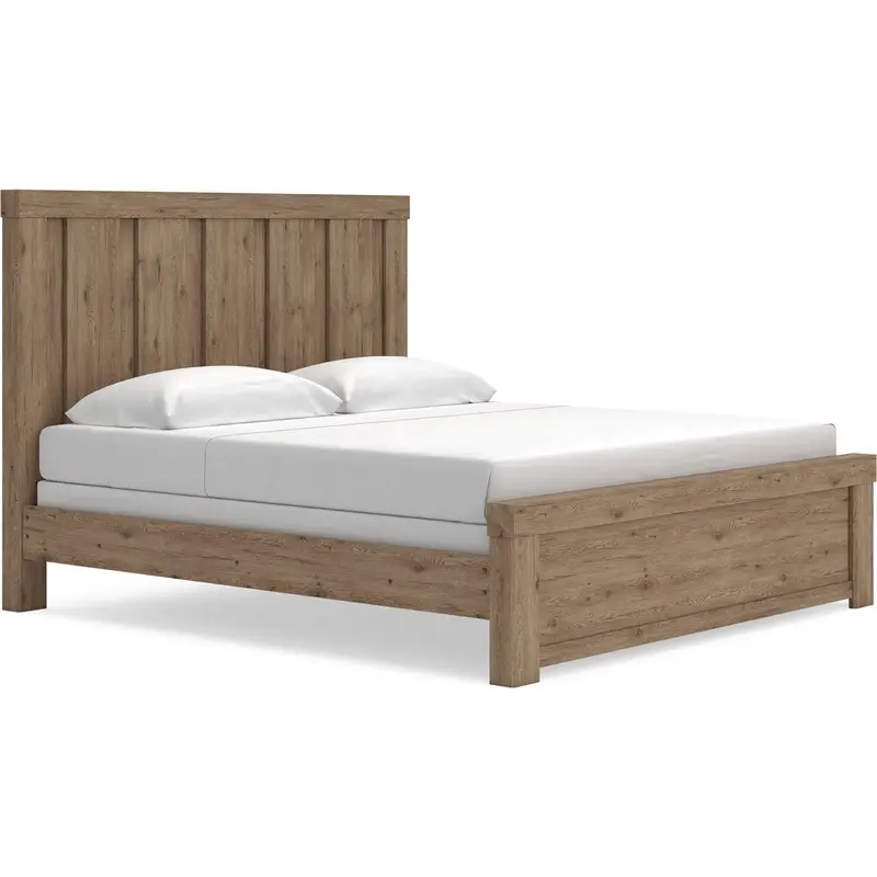 Oliandon Light Brown King-Sized Panel Bed 1