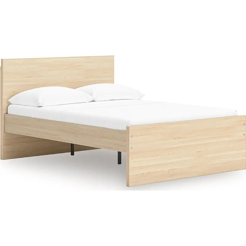 Onita Natural-Finish Full Platform Bed – Minimalist Solid Wood Frame 1