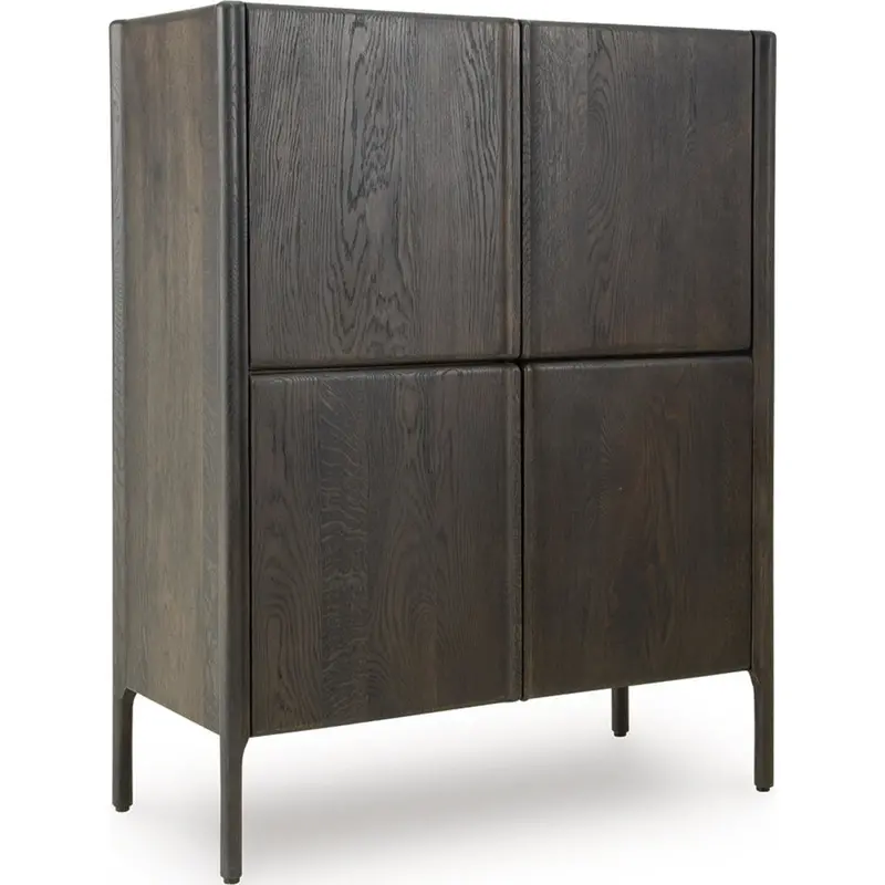 Orsonal Espresso Brown Accent Cabinet – Open And Closed Storage 1