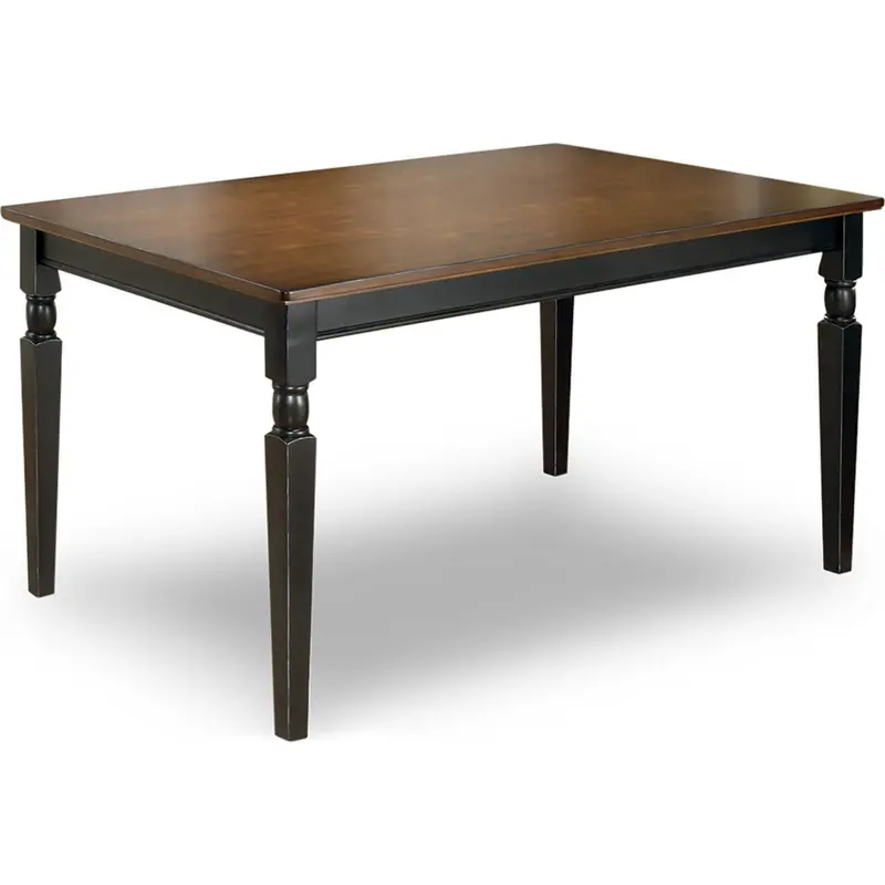 Owingsville Extendable Dining Table – Black And Brown Two-Tone Finish (Model D580-25) 1