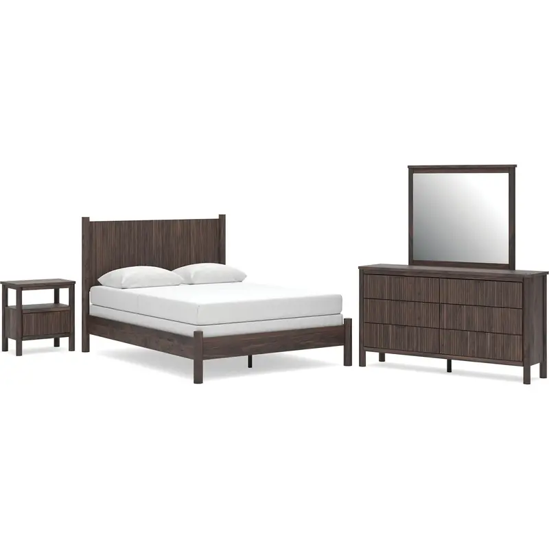 Pamytta Brown 6-Piece Queen Panel Bedroom Set 1