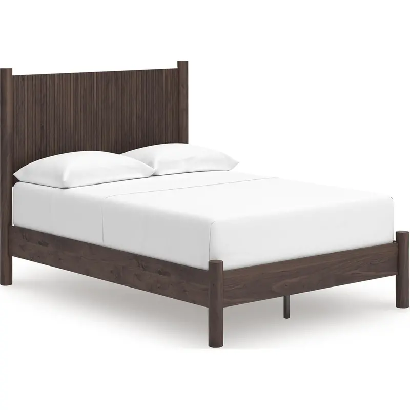 Pamytta Full-Size Platform Bed – Brown Solid Wood Look 1