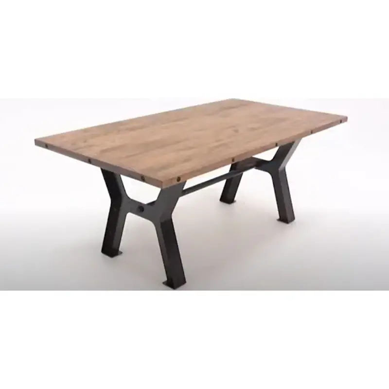 Parade Extendable Dining Table In Toasty Oak And Oxidado Metal Finish (Model 1447336K) 1