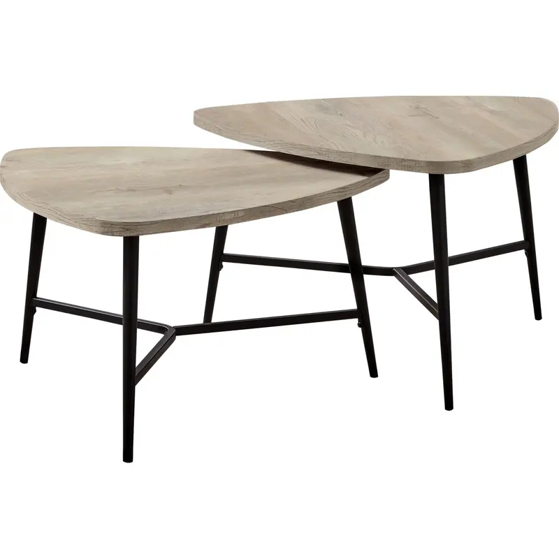 Paulina Nesting Coffee Tables – Set Of Two Minimalist Wood-Tone Tables With Rounded Edges 1
