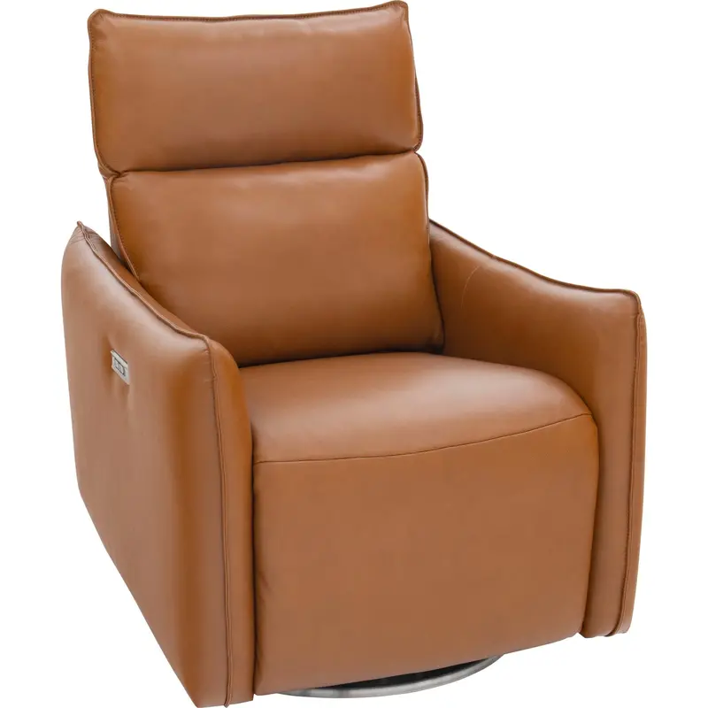 Pescara Power Swivel Recliner In Sorrento Saddle Leatherette 1
