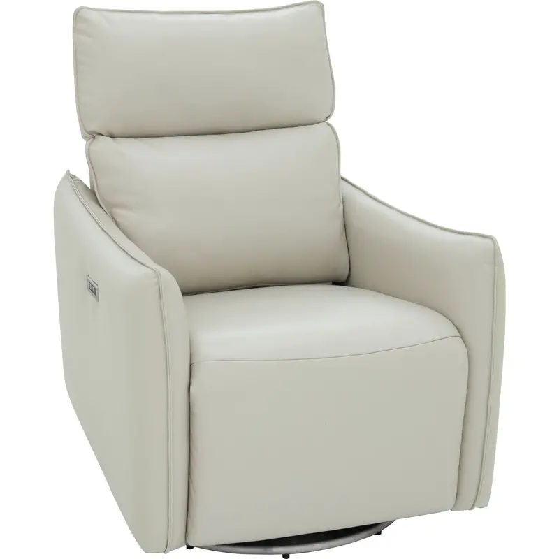 Pescara Power Swivel Recliner – Rainier Ivory Upholstered Comfort Chair 1