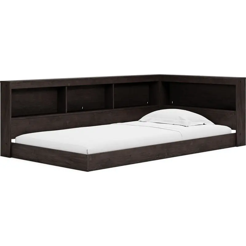 Piperton Twin Storage Bookcase Bed – Rustic Brown Finish 1