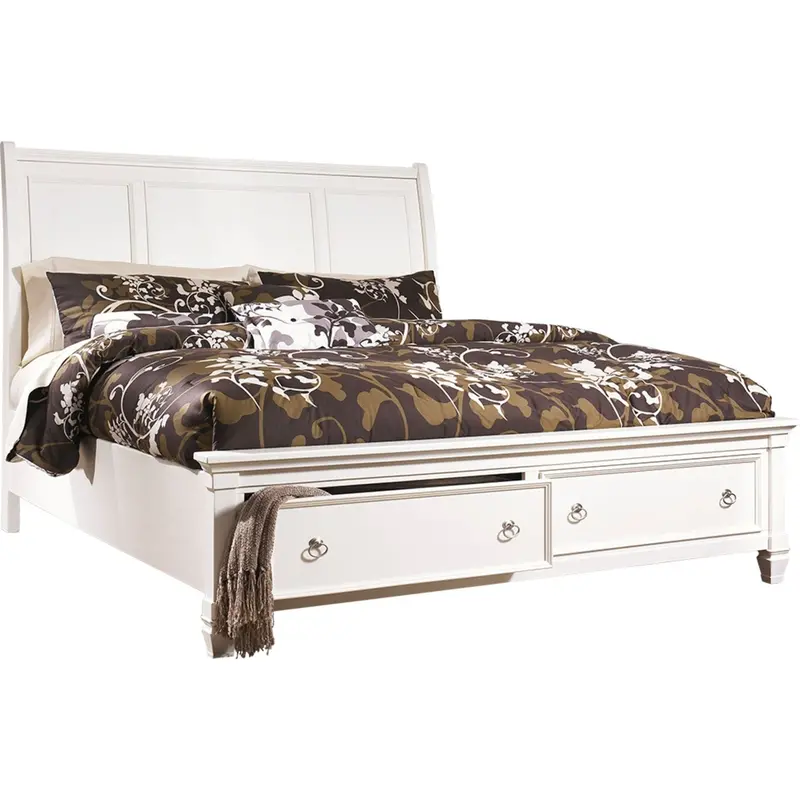 Prentice White Storage Platform Bed 1