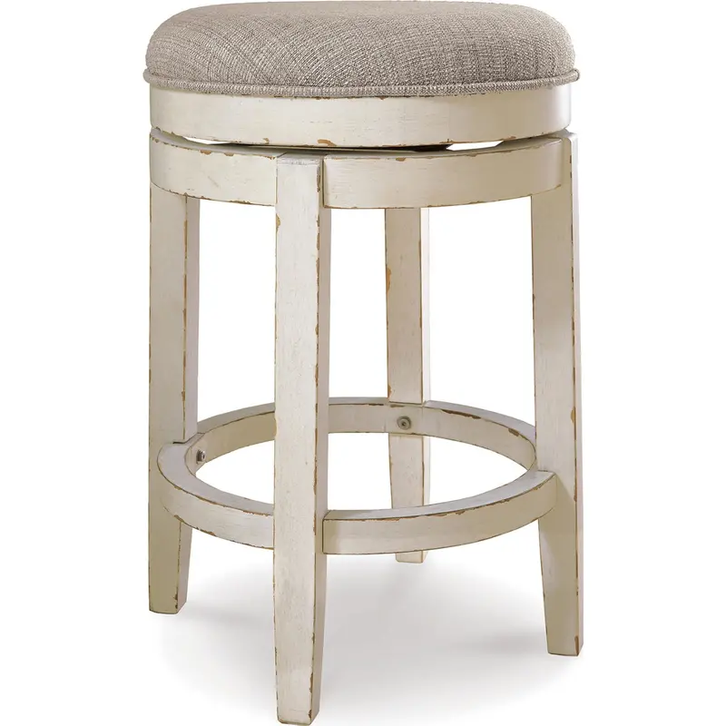 Realyn Counter-Height Dining Stool – Chipped White Finish (D743-024) 1