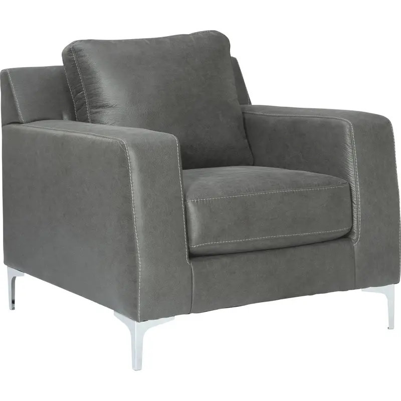 Reason Accent Chair In Charcoal Gray Upholstery 1