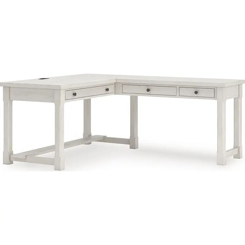 Robbinsdale Antique White L-Shaped Desk 1