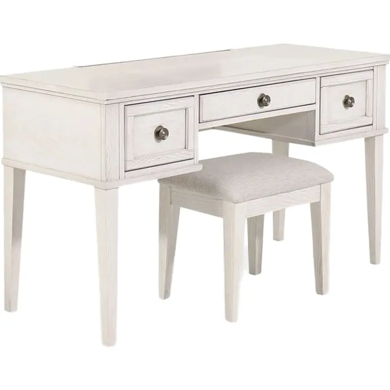 Robbinsdale Antique White Vanity Set With Mirror And Stool 1