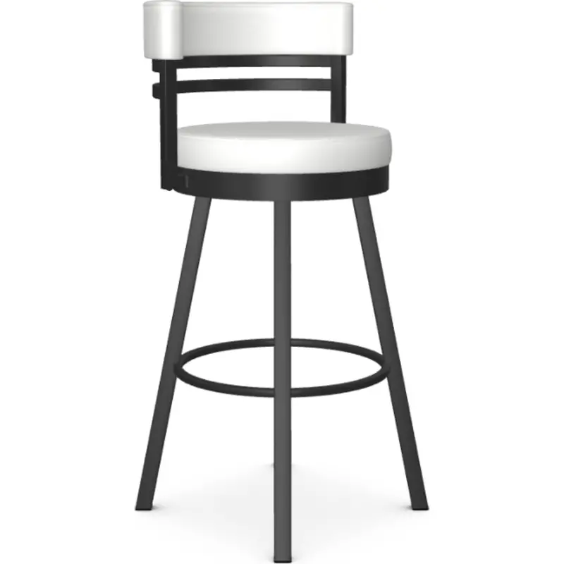 Ronny Bar Stool – Blizzard Fabric And Black Coral Frame, 30" Seat Height 1