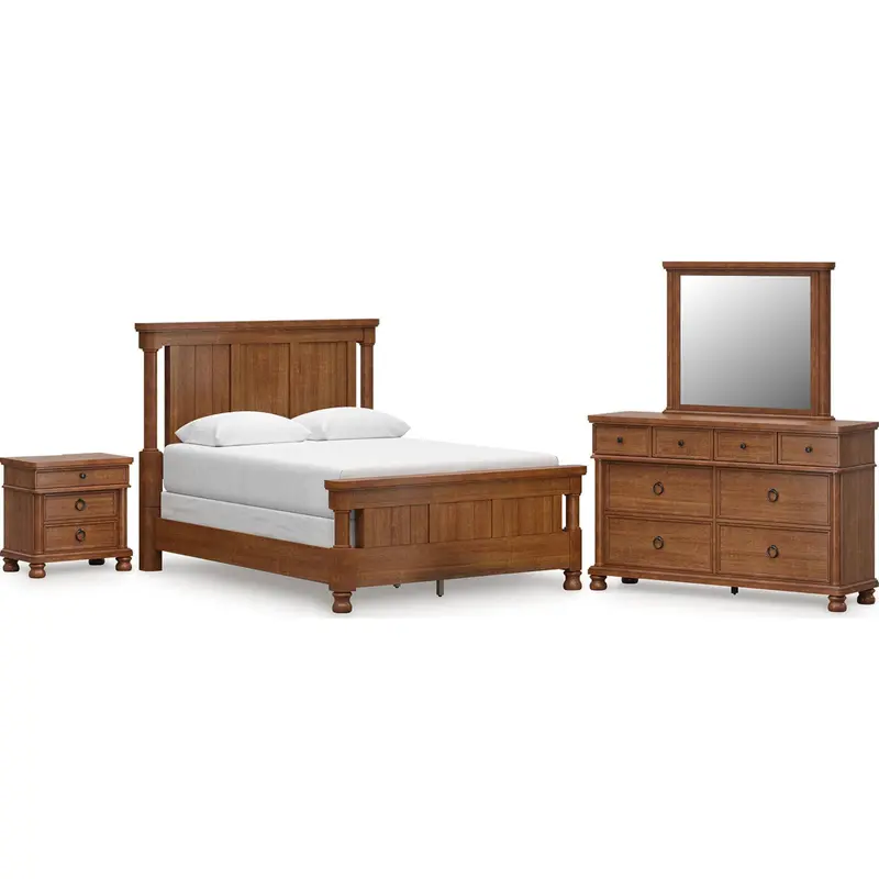 Rowlenstown Brown Queen Poster Bedroom Set – 6-Piece Solid Wood Collection 1