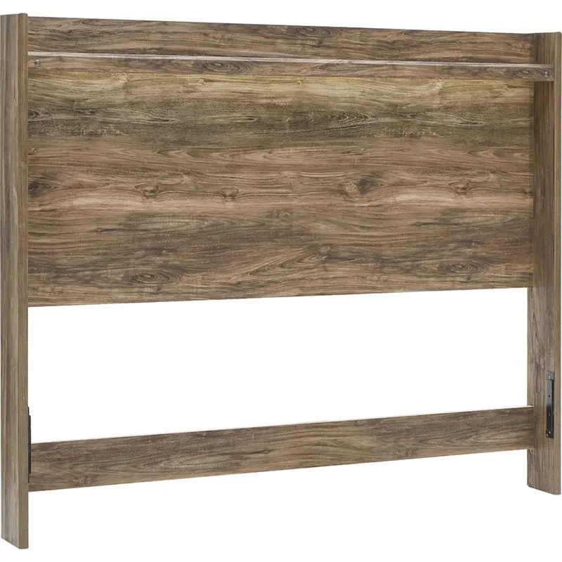 Rusthaven Brown Queen Panel Headboard With Solid Wood Construction 1