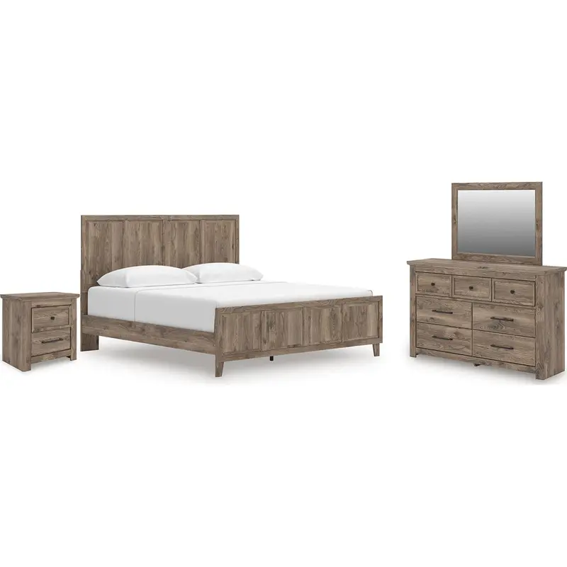 Rusticott Brown 6-Piece King Panel Bedroom Set 1