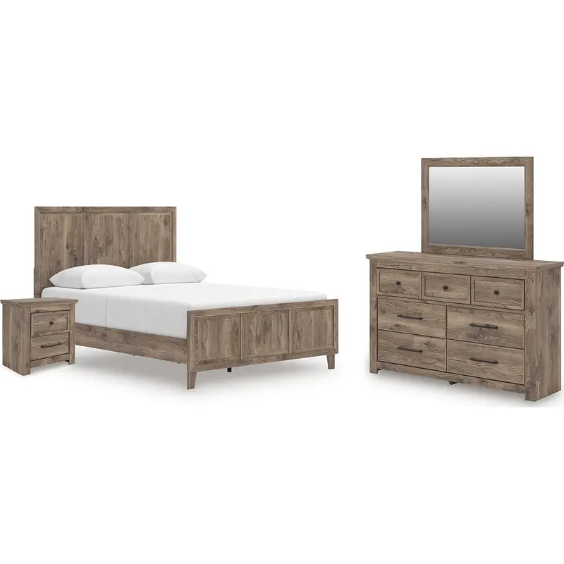 Rusticott Queen Panel Bedroom Set – Rustic Brown Collection 1