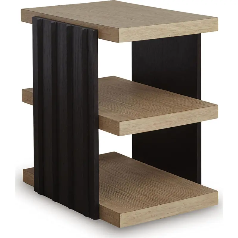 Rylandyn Two-Tone End Table – Black And Light Brown 1