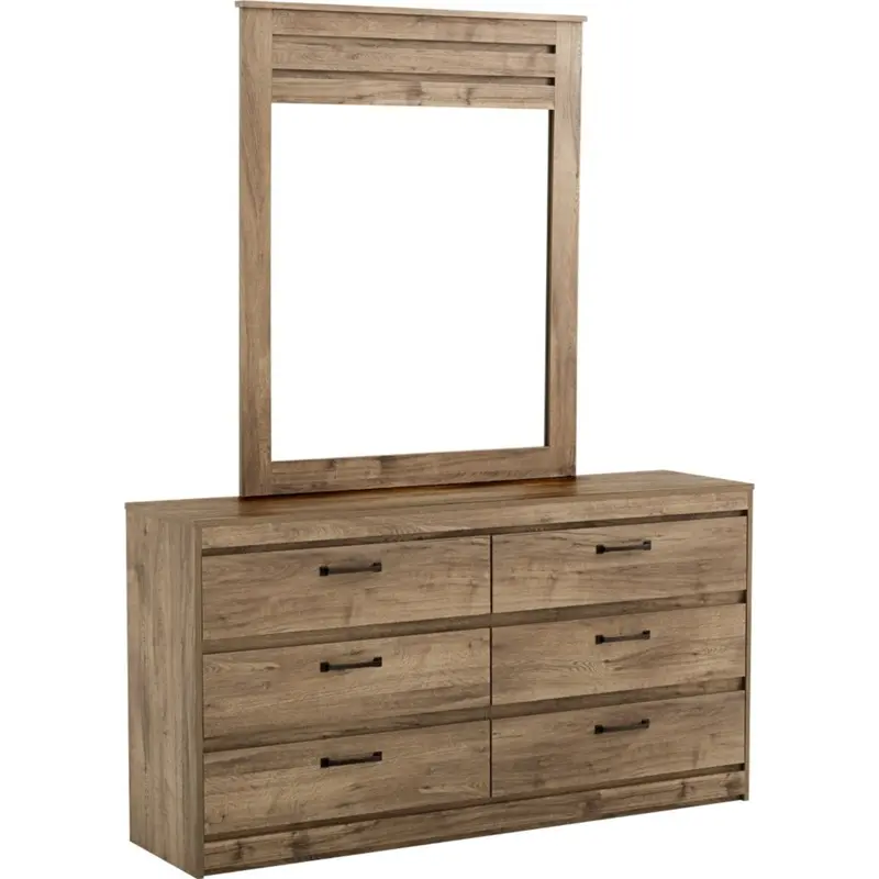 Sahara Dresser And Wall Mirror Combo – Natural Wood Collection 1