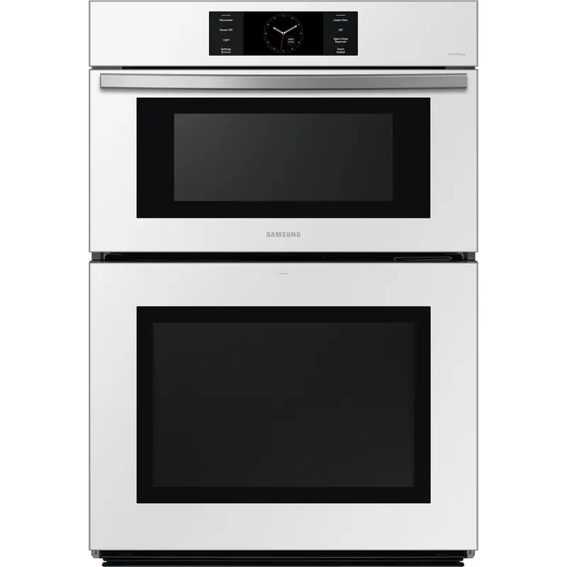Samsung 30-Inch Built-In Microwave And Wall Oven Combo – White Glass Finish (Nq70Cb700D12Aa) 1