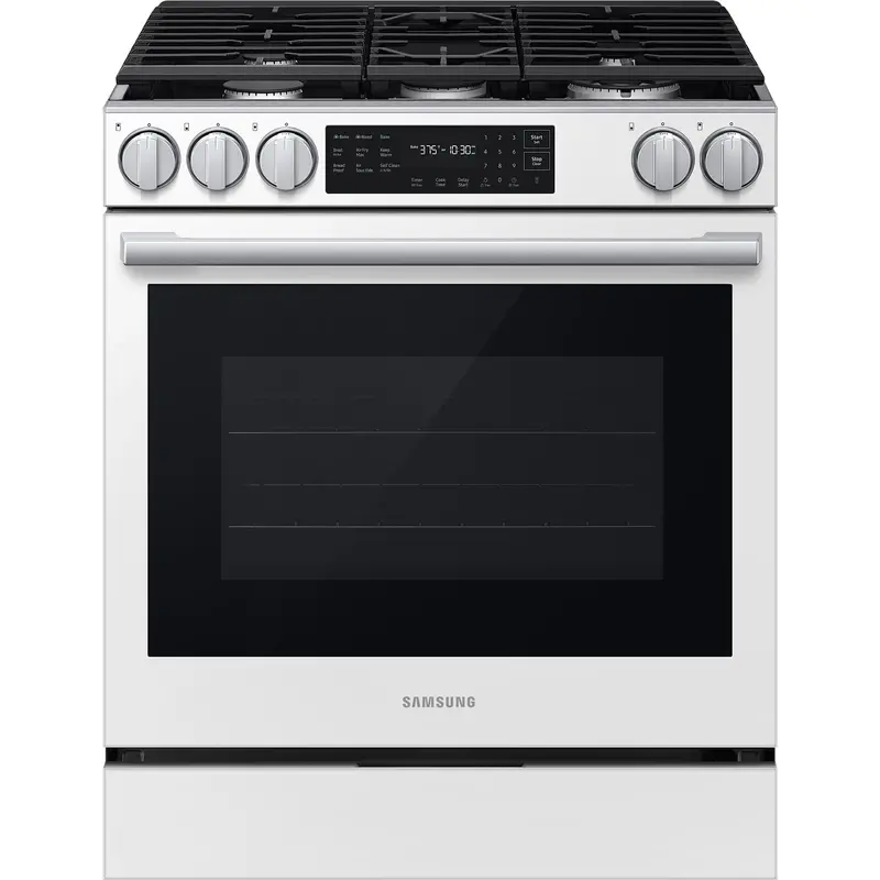 Samsung 30-Inch White Glass Gas Range – Nsg80H60Swaa 1