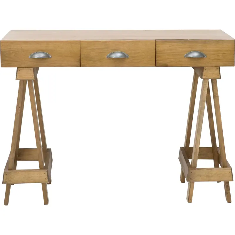 Sawhorse-Style Desk – Industrial Antique Classic Stain Finish 1