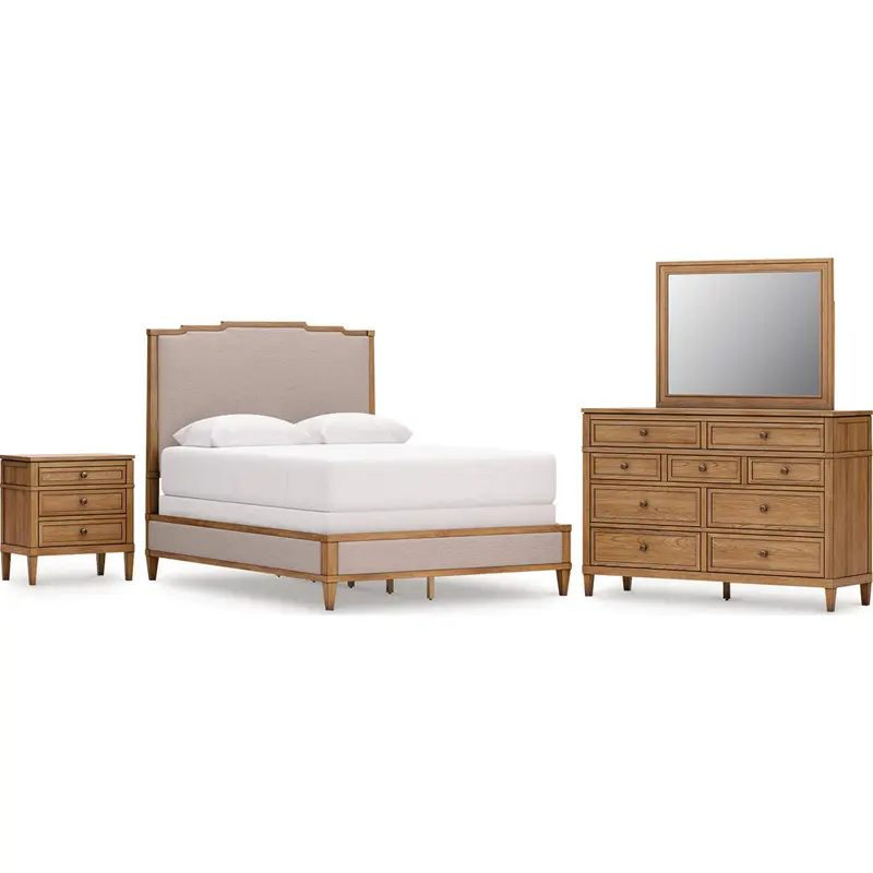Sharlance Green And Brown 6-Piece Panel Bedroom Set 1