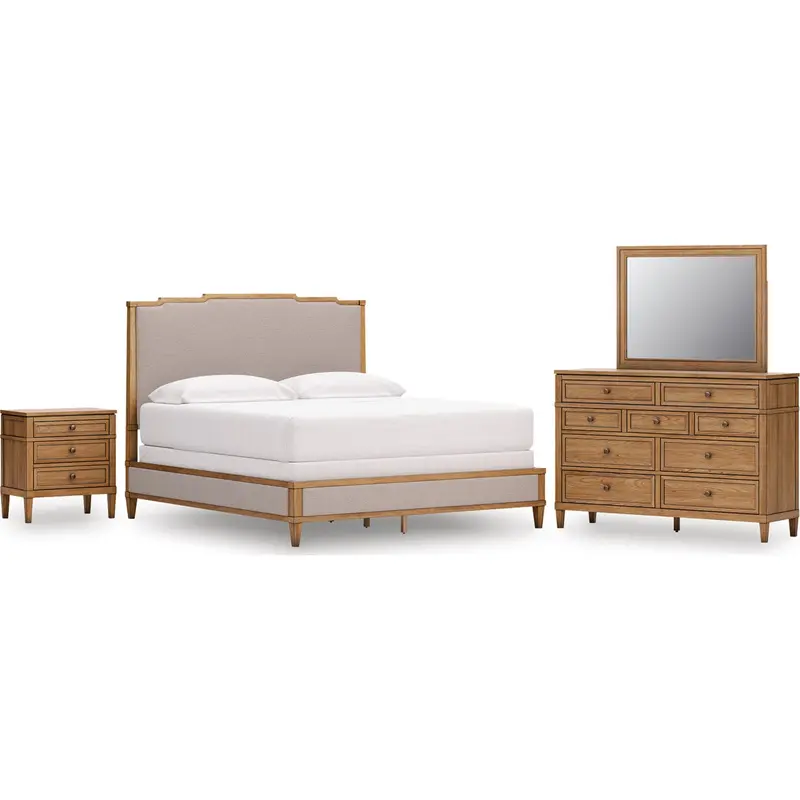 Sharlance Green-Brown 6-Piece King Panel Bedroom Set 1