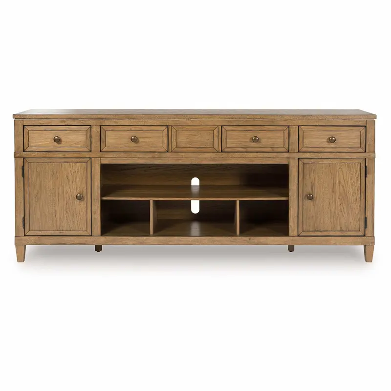 Sharlance Light Brown Media Console Tv Stand 1