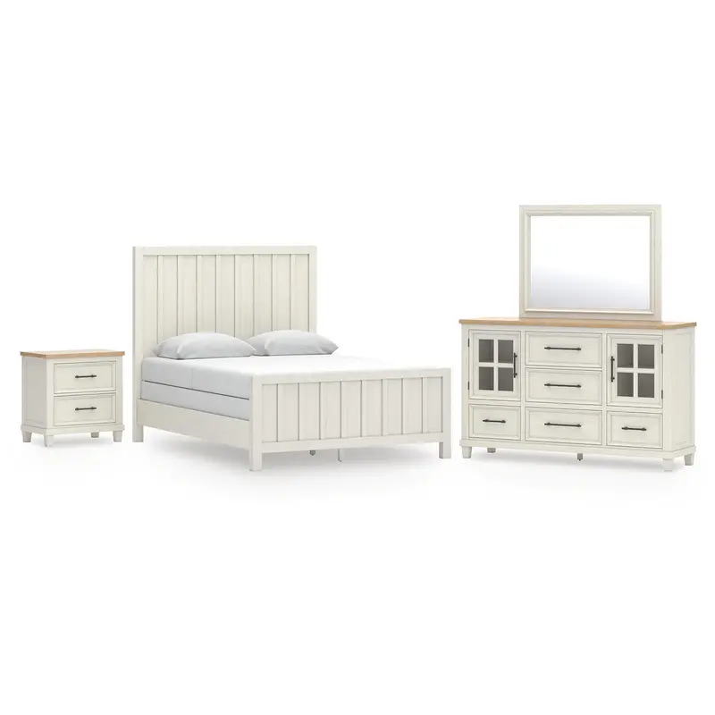 Shaybrock Antique White 6-Piece Panel Bedroom Set 2