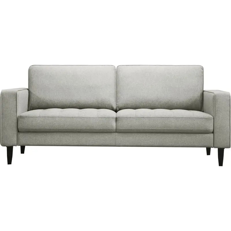 Shea Queen Sofa – Nora Oat Linen-Blend Upholstery With Rolled Arms And Tapered Legs 1