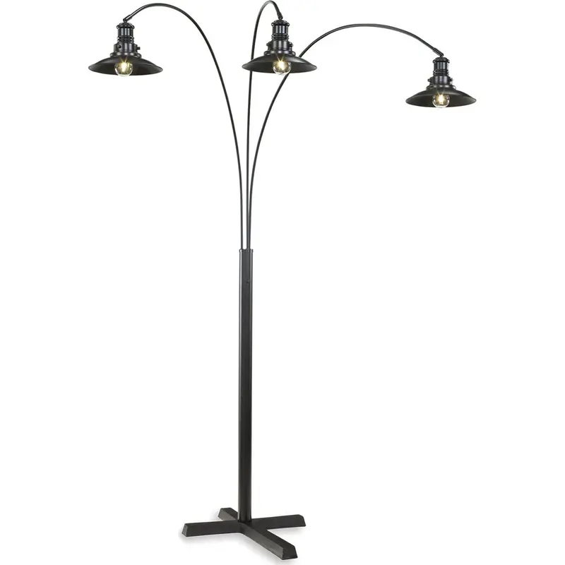 Sheriel Tall Floor Lamp – 87.25" Arched Design, Brushed Nickel Finish 1