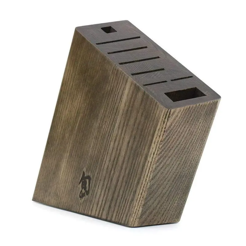 Shun Angled Knife Block – Space-Saving Acacia Wood Storage System 1